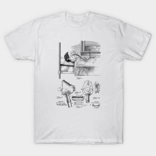 Respirator Mask Vintage Patent Hand Drawing T-Shirt